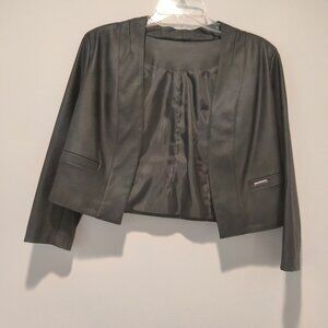 cropped faux leather blazer Size 40